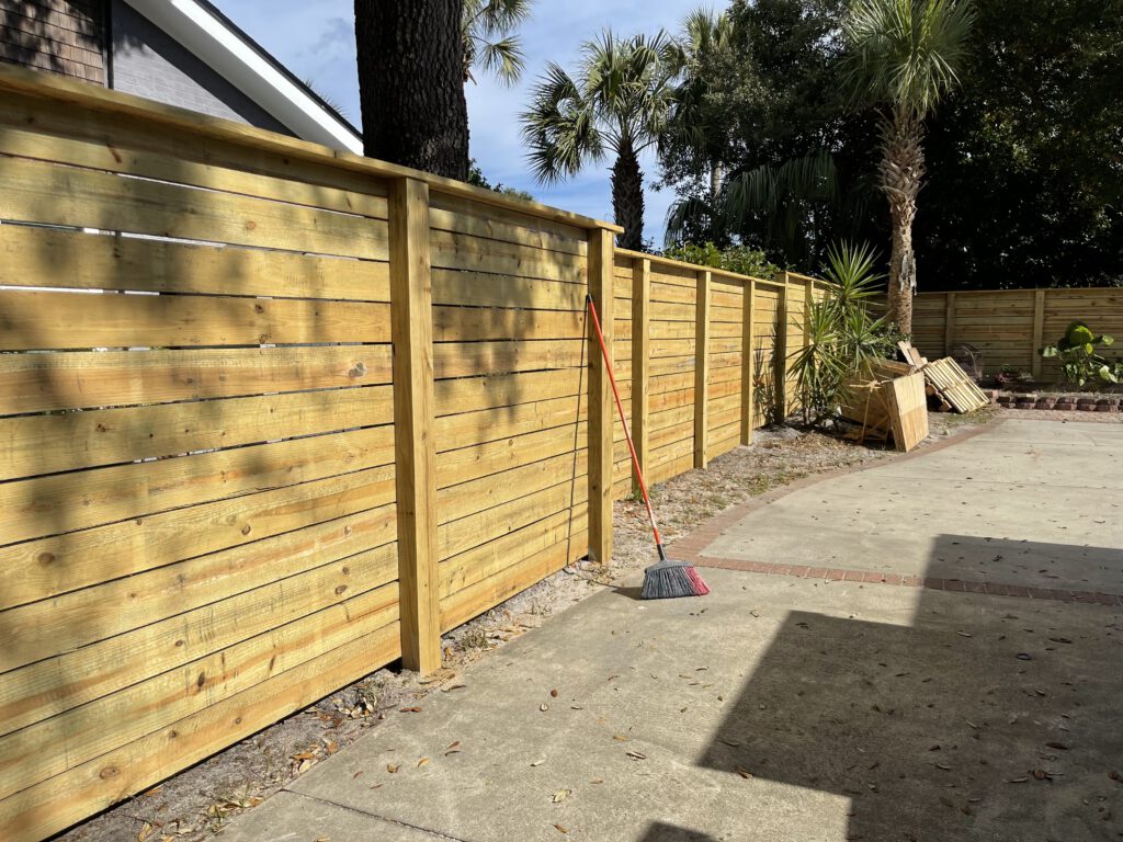 Tight slat along a walk