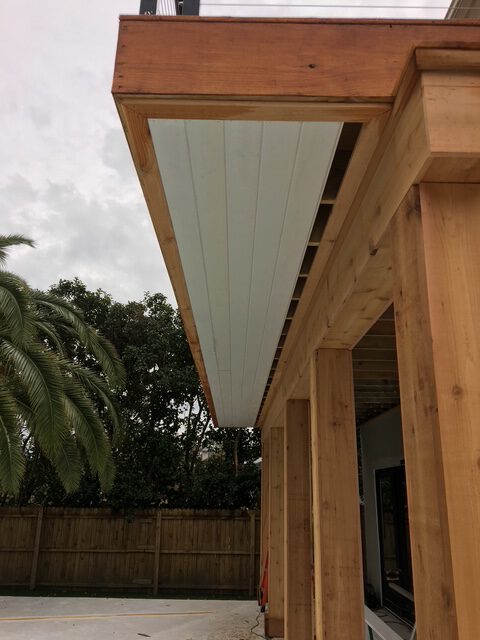 Beam and tongue and groove ceiling